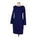 Banana Republic Casual Dress - Sheath: Blue Solid Dresses - Women's Size 12