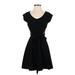 Monteau Casual Dress - A-Line: Black Solid Dresses - Women's Size Small