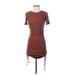 Zara Casual Dress - Bodycon: Brown Solid Dresses - Women's Size Small