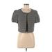 Ann Taylor LOFT Jacket: Short Black Print Jackets & Outerwear - Women's Size 6
