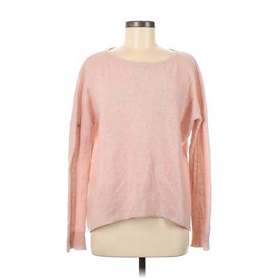 360 Sweater Cashmere Pullover Sweater: Pink Print Sweaters & Sweatshirts - Women's Size Medium