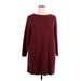 J.Jill Casual Dress - Shift High Neck 3/4 sleeves: Burgundy Solid Dresses - Women's Size X-Large