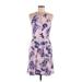 Simply Vera Vera Wang Casual Dress: Purple Acid Wash Print Dresses - Women's Size Medium