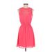 Maison Jules Casual Dress - A-Line: Pink Hearts Dresses - Women's Size X-Small