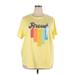 Sonoma Goods for Life Short Sleeve T-Shirt: Yellow Solid Tops - Women's Size 2X Plus