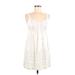 Jessica Simpson Casual Dress - Mini V-Neck Sleeveless: Ivory Aztec or Tribal Print Dresses - Women's Size Medium