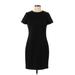 Calvin Klein Casual Dress - Sheath High Neck Short sleeves: Black Solid Dresses - Women's Size 4