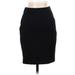 Ann Taylor Casual Pencil Skirt Knee Length: Black Solid Bottoms - Women's Size 00