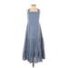 Madewell Casual Dress - A-Line Square Sleeveless: Blue Dresses - Women's Size 0