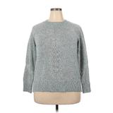 Ann Taylor LOFT Pullover Sweater: Blue Marled Tops - Women's Size 14 Plus