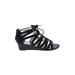 Shoedazzle Sandals: Black Solid Shoes - Women's Size 7 - Open Toe