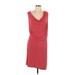 Joe Fresh Casual Dress - Mini Cowl Neck Sleeveless: Red Print Dresses - Women's Size Large