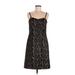 Ann Taylor LOFT Cocktail Dress - Slip dress: Gold Damask Dresses - Women's Size 8