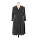 North Style Casual Dress - A-Line V Neck 3/4 sleeves: Black Dresses - Women's Size X-Large