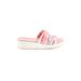 Clarks Sandals: Slip On Platform Casual Pink Print Shoes - Women's Size 6 - Open Toe