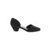 Eileen Fisher Flats: Slip-on Chunky Heel Work Black Print Shoes - Women's Size 6 1/2 - Almond Toe