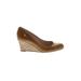 L.K. Bennett Wedges: Tan Solid Shoes - Women's Size 38.5 - Round Toe