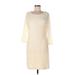 Banana Republic Heritage Collection Casual Dress - Shift: Ivory Jacquard Dresses - Women's Size 12