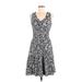 Apt. 9 Casual Dress - Fit & Flare: Black Paisley Dresses - Women's Size Medium Petite