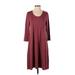 Garnet Hill Casual Dress - Sweater Dress: Burgundy Solid Dresses - Women's Size Small