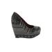 Madden Girl Wedges: Black Aztec or Tribal Print Shoes - Women's Size 6 - Round Toe