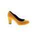 New Look Heels: Yellow Color Block Shoes - Women's Size 37