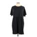 Arizona Jean Company Casual Dress - Mini High Neck Short sleeves: Black Print Dresses - Women's Size X-Large