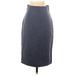 Ann Taylor Casual Midi Skirt Midi: Gray Bottoms - Women's Size 0 Petite
