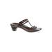 Naot Sandals: Slip-on Chunky Heel Boho Chic Brown Solid Shoes - Women's Size 40 - Open Toe
