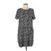 Ellen Tracy Casual Dress - Shift: Black Leopard Print Dresses - Women's Size Large