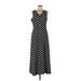 Talbots Casual Dress - Maxi: Black Graphic Dresses - Women's Size Large