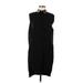 3.1 Phillip Lim Casual Dress - Shift High Neck Sleeveless: Black Solid Dresses - Women's Size Large