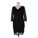 Ann Taylor LOFT Casual Dress - Sweater Dress: Black Dresses - New - Women's Size 16 Petite