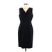 Calvin Klein Casual Dress - Party Cowl Neck Sleeveless: Black Print Dresses - Women's Size 8