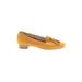 Flats: Yellow Solid Shoes - Women's Size 35 - Almond Toe
