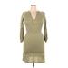 Herion Casual Dress - Sheath V Neck 3/4 sleeves: Tan Dresses - Women's Size 46