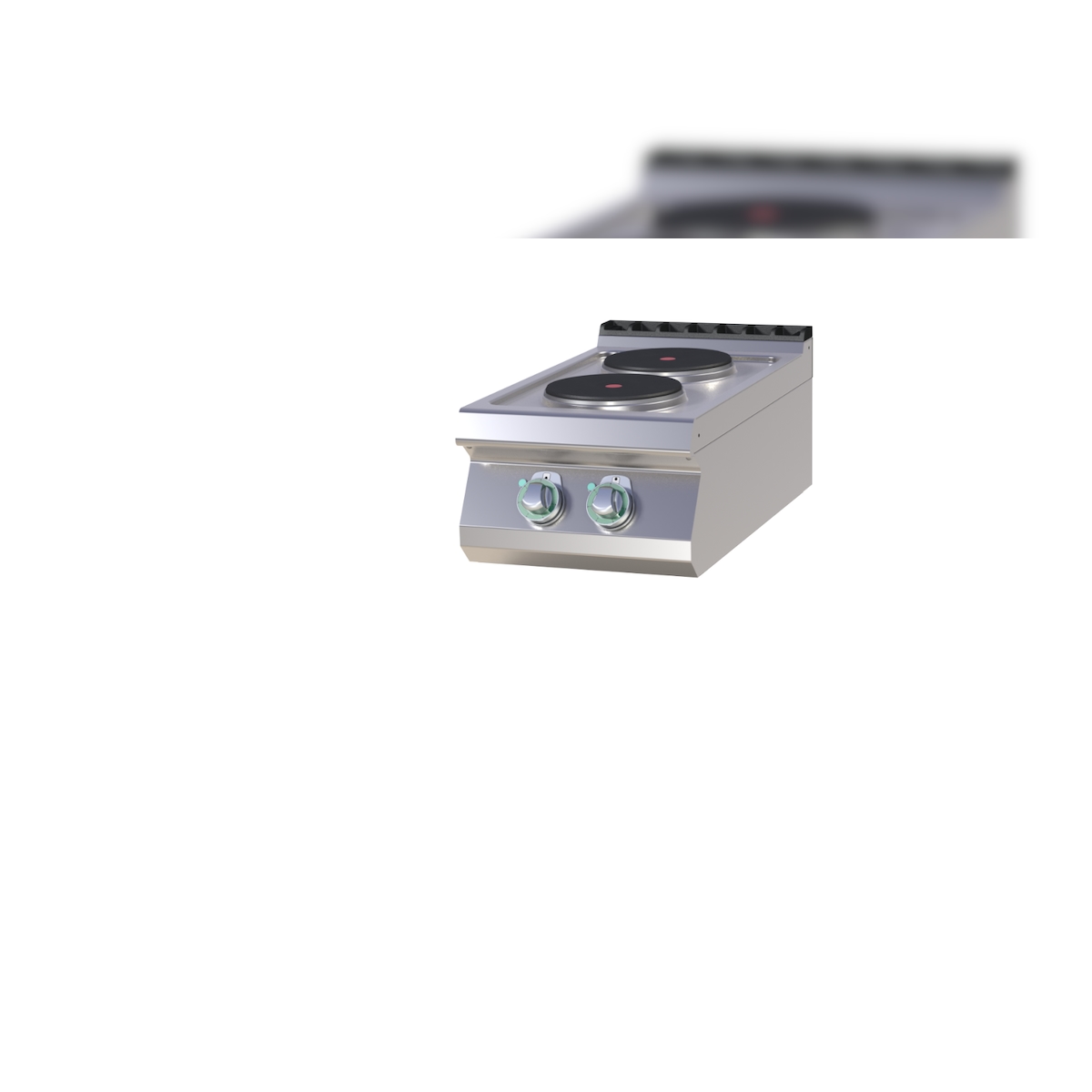 A&S polarny Elektro-Kochfeld Tischgerät Edelstahl 2 Herdplatten 5,2kw 400x730x300mm 50-400°C Image