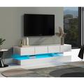 Meuble tv led, meuble tv mural, meuble tv, meuble tv avec 2 armoires et 4 grands tiroirs, meuble