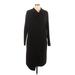 Joan Vass Casual Dress High Neck 3/4 sleeves: Black Print Dresses - Women's Size 10