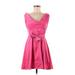 Urban Outfitters Casual Dress - Party Cowl Neck Sleeveless: Pink Print Dresses - Women's Size Medium