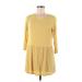 C. Luce Casual Dress - Mini Crew Neck 3/4 sleeves: Yellow Stripes Dresses - Women's Size Medium
