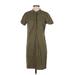 J.Crew Factory Store Casual Dress - Shirtdress: Green Dresses - Women's Size X-Small