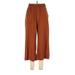 H&M Dress Pants - High Rise Wide Leg Cropped: Brown Bottoms - Women's Size 8