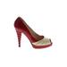 Oscar De La Renta Heels: Slip On Stilleto Feminine Red Shoes - Women's Size 36 - Peep Toe