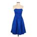 David's Bridal Cocktail Dress - Fit & Flare: Blue Dresses - Women's Size 4