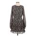 She + Sky Casual Dress - DropWaist: Black Print Dresses - Women's Size Small