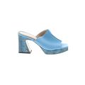 Sam Edelman Mule/Clog: Slide Platform Casual Blue Solid Shoes - Women's Size 8 - Open Toe