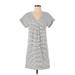 Vineyard Vines Casual Dress - Shift V-Neck Short sleeves: Gray Print Dresses - Women's Size X-Small