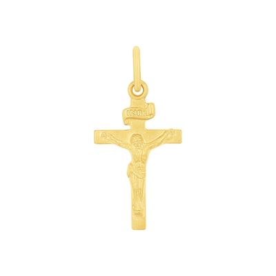 amor - Motivanhänger für Damen und Herren, Unisex, Gold 375 | Kreuz mit Corpus Charms & Kettenanhänger 1 ct