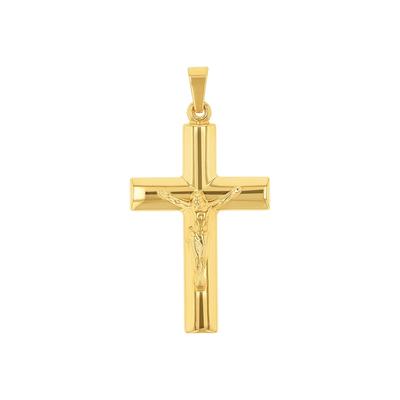 amor - Motivanhänger für Damen und Herren, Unisex, Gold 375 | Kreuz mit Corpus Charms & Kettenanhänger 1 ct